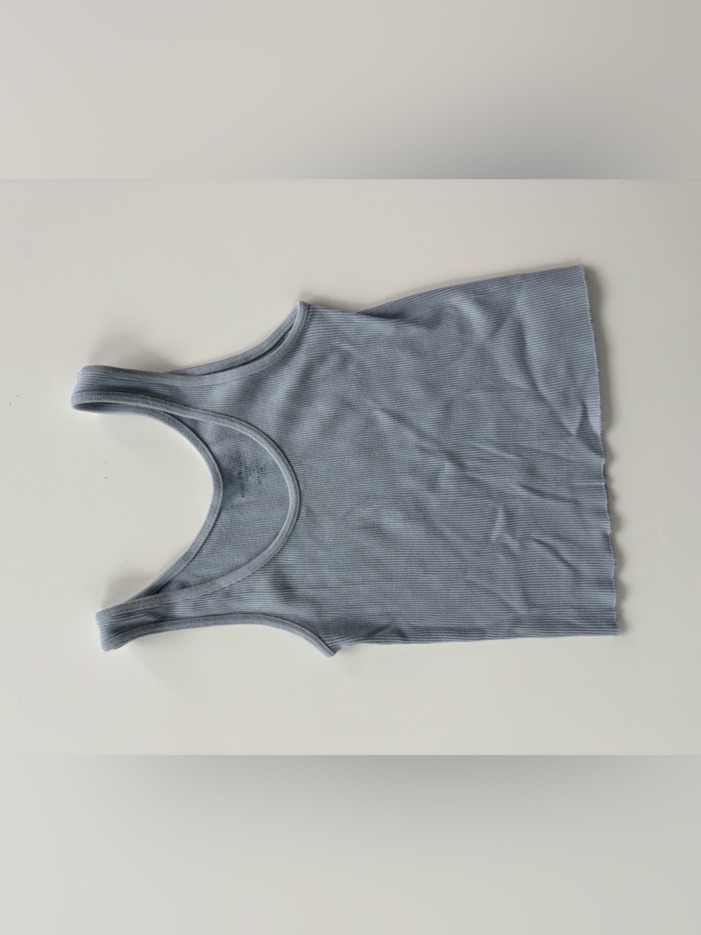Brandy Melville Ribbed Scoop Neck Tank Top - Light Blue